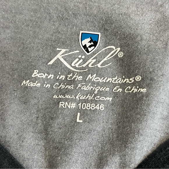 Kuhl Women's Black and Gray 3/4 Sleeve Henley Large - Picture 3 of 6